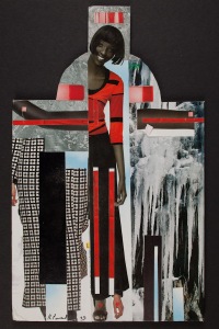 Femme crucifiée (2)-Collage. Artiste-ROBERT PINARD. Photo-Pierre Arpin.